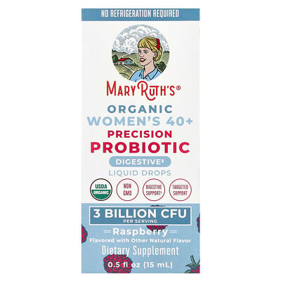 Organic Women's 40+ Precision Probiotic, Liquid Drops, Raspberry, 3 Billion Cfu