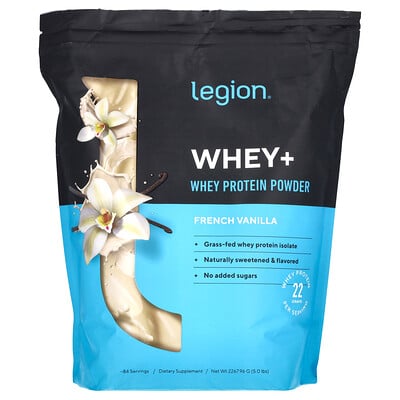 Whey+, Whey Protein Powder, French Vanilla, 5 Lbs