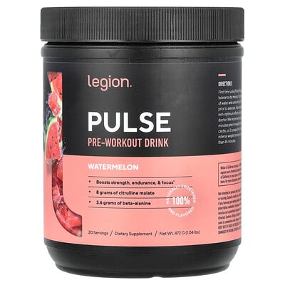 Pulse, Pre-workout Drink, Watermelon, 1.04 Lbs