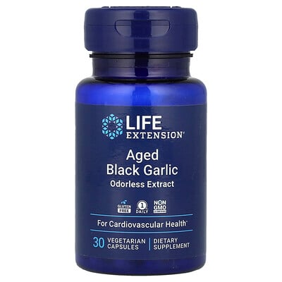Aged Black Garlic, 30 Vegetarian Capsules