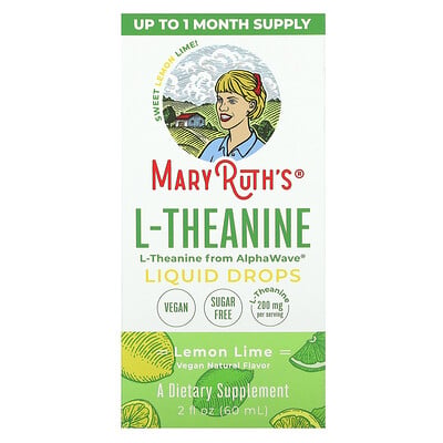 L-theanine Liquid Drops, Lemon Lime