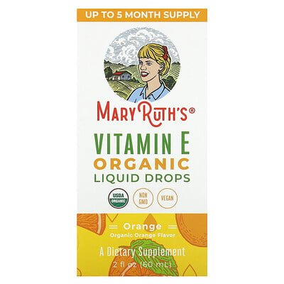 Organic Vitamin E Liquid Drops, Orange