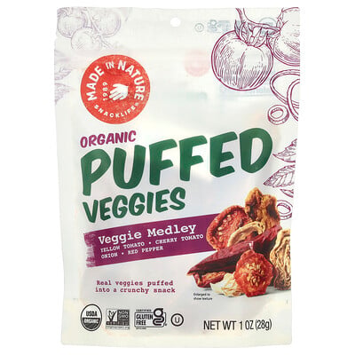 Organic Puffed Veggies, Veggie Medley