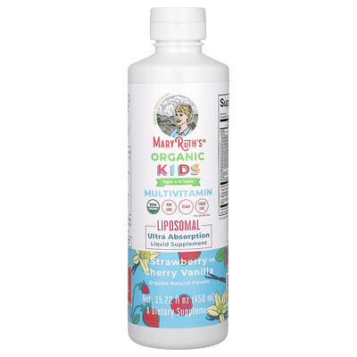 Organic Kids Multivitamin Liposomal, Ages 4-13 Years, Strawberry Cherry Vanilla