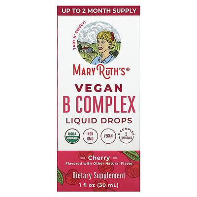 Vegan B Complex Liquid Drops, Cherry