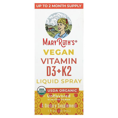 Vegan Vitamin D3 + K2 Liquid Spray, Unflavored