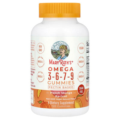 Omega 3-6-7-9 Gummies, Peach Mango Apricot, 120 Gummies