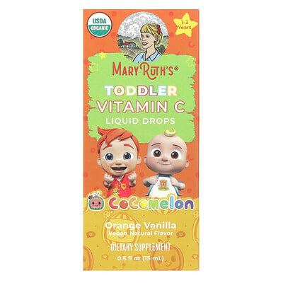 Cocomelon, Toddler Vitamin C Liquid Drops, 1-3 Years, Orange Vanilla