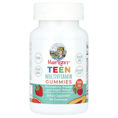 Teen Multivitamin Gummies, Sugar Free, Strawberry, Papaya And Super Punch, 60 Gummies