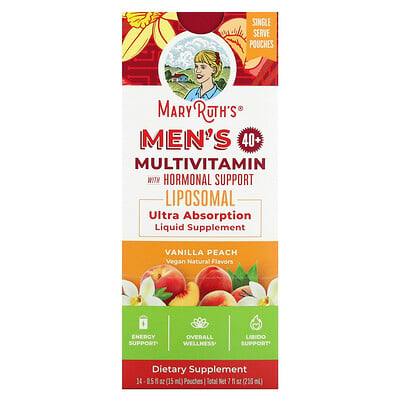 Men´s 40+ Multivitamin With Hormonal Support, Vanilla Peach, 14 Pouches, Each