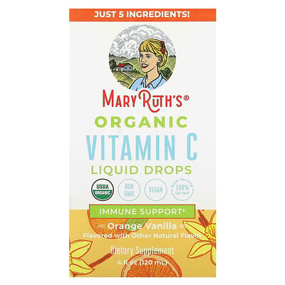 Organic Vitamin C Liquid Drops, Orange Vanilla