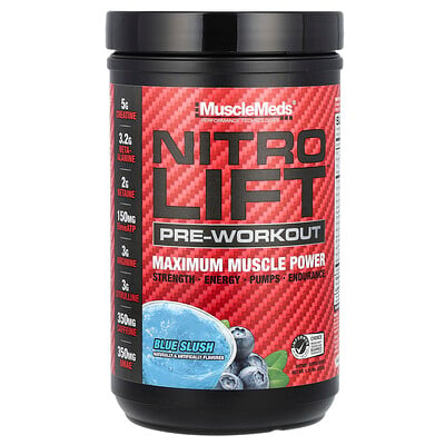 Nitro Lift™ Pre-workout, Blue Slush, 1.15 Lbs