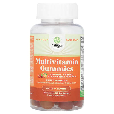 Multivitamin Gummies, Orange, Cherry, Strawberry, 30 Gummies