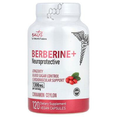 Nutri, Berberine+, Cinnamon Ceylon, 120 Vegan Capsules