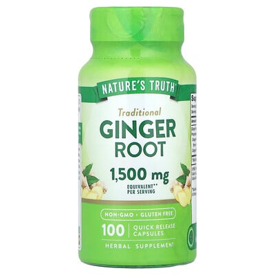 Ginger Root, 100 Quick Release Capsules