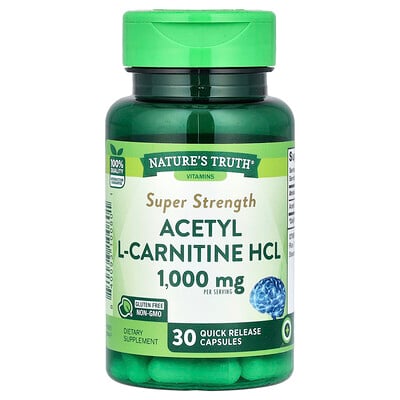 Acetyl L-carnitine Hcl, Super Strength, 30 Quick Release Capsules