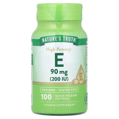 Vitamin E, High Potency, 100 Quick Release Softgels