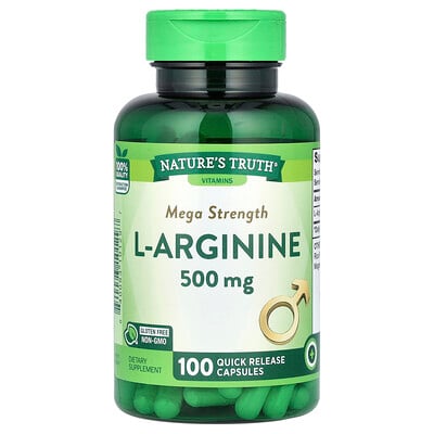L-arginine, 100 Quick Release Capsules