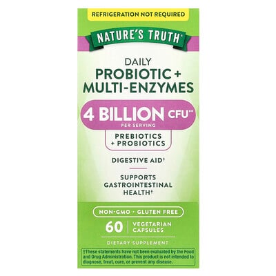 Daily Probiotic + Multi-enzymes, 60 Vegetarian Capsules