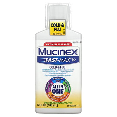 Fast-max Cold & Flu, Maximum Strength, Ages 12+, Orange & Pineapple