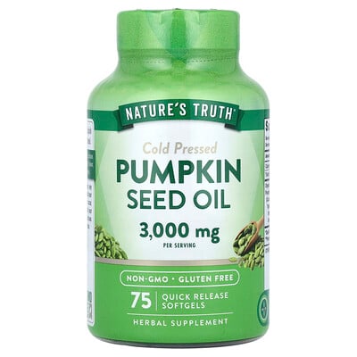 Pumpkin Seed Oil, Cold Pressed, 75 Quick Release Softgels