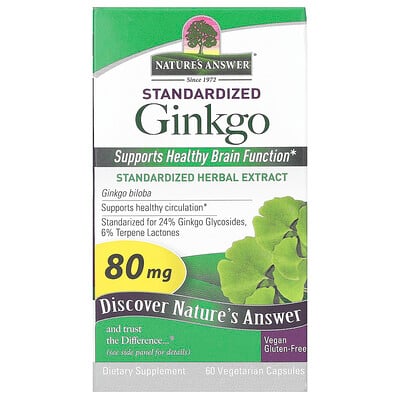 Standardized Ginkgo, 60 Vegetarian Capsules