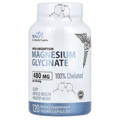 Nutri, Magnesium Glycinate, High Absorption, 120 Vegan Capsules