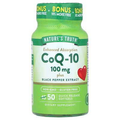 Coq-10 Plus Black Pepper Extract, Enhanced Absorption, 50 Quick Release Softgels