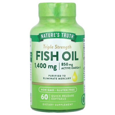 Fish Oil, Triple Strength, 60 Quick Release Softgels