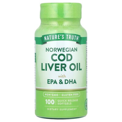 Norwegian Cod Liver Oil With Epa & Dha, 100 Quick Release Softgels
