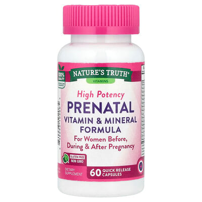High Potency Prenatal Vitamin & Mineral Formula, 60 Quick Release Capsules