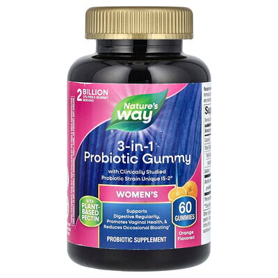 Women's 3-in-1 Probiotic Gummy, Orange, 2 Billion Cfu, 60 Gummies