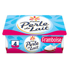 Yaourt Perle De Lait Sur Lit De Framboise