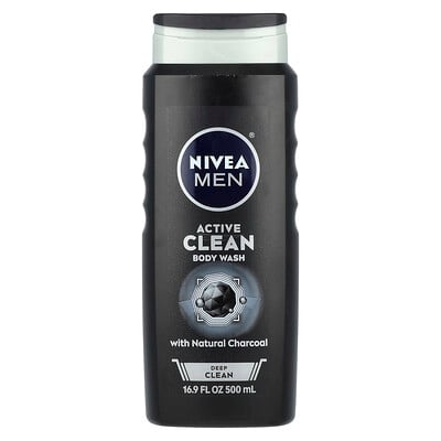 Men, Active Clean Body Wash, With Natural Charcoal, Deep Clean