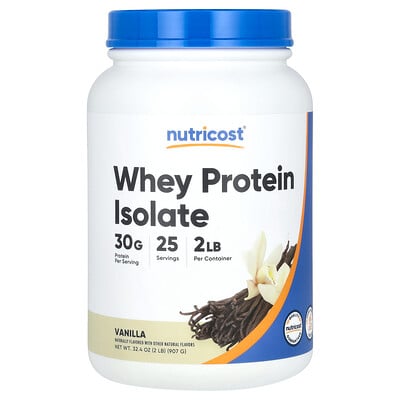 Whey Protein Isolate, Vanilla, 2 Lb