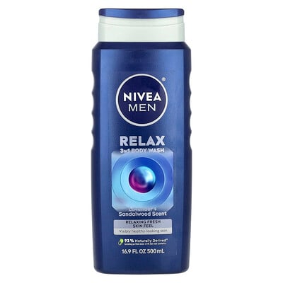 Men, Relax 3 In 1 Body Wash, Lavender + Sandalwood