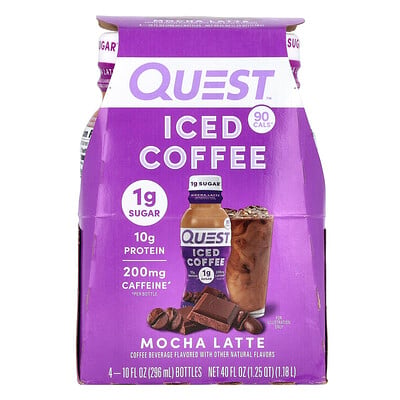 Iced Coffee, Mocha Latte, 4 Bottles, Each