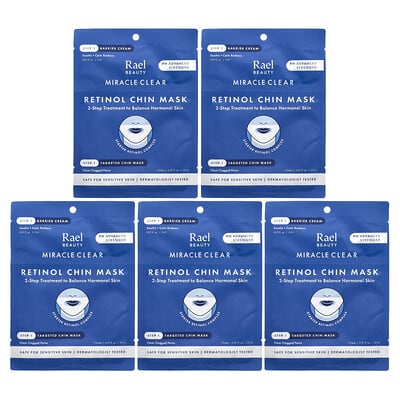 Miracle Clear, Retinol Chin Beauty Mask, Barrier Cream, 10 Piece Kit