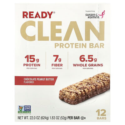 Clean Protein Bar, Chocolate Peanut Butter, 12 Bars, Each