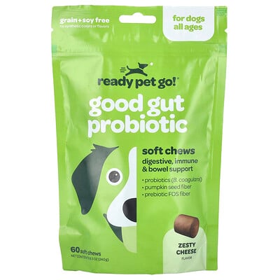 Good Gut Probiotic, For Dogs, All Ages, Zesty Cheese, 60 Soft Chews