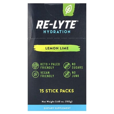 Re-lyte® Hydration, Lemon Lime , 15 Stick Packs, Each
