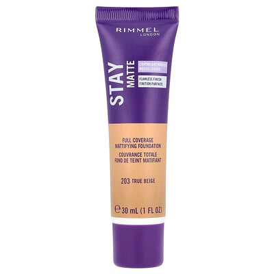 Stay Matte, Full Coverage Mattifying Foundation, 203 True Beige