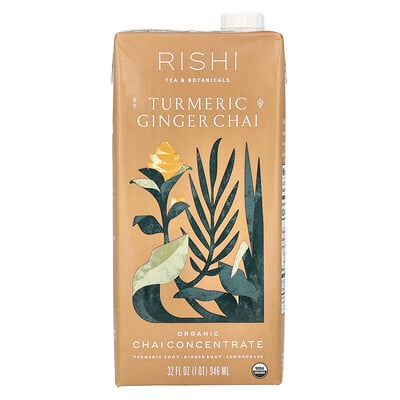 Organic Chai Concentrate, Turmeric Ginger Chai, Caffeine Free