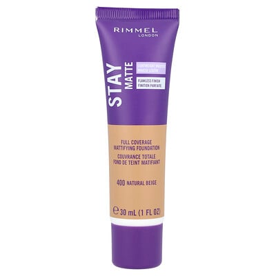 Stay Matte, Full Coverage Mattifying Foundation, 400 Natural Beige