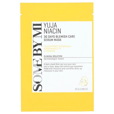 Yuja Niacin, 30 Day Blemish Care Serum Beauty Mask , 1 Sheet Mask