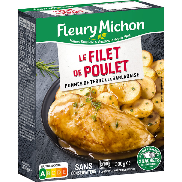 Plat Cuisiné Filet De Poulet Pommes De Terre À La Sarladaise