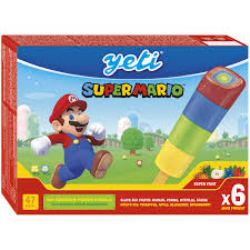 Glaces Tubes À L'eau Ananas Pomme Myrtille Et Fraise Super Mario