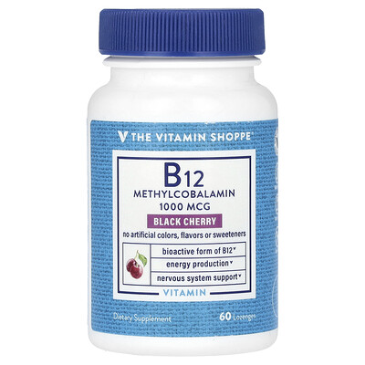 B12, Black Cherry, 1,000 Mcg, 60 Lozenges
