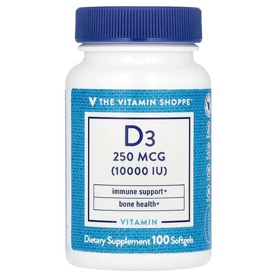 Vitamin D3, 250 Mcg, 100 Softgels
