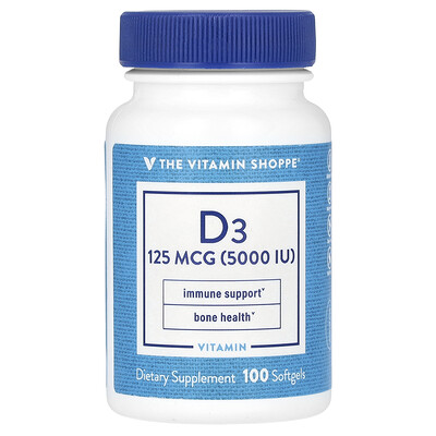 Vitamin D3, 125 Mcg, 100 Softgels